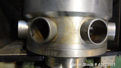 Used Alfa Laval AVNX-416B-31G solid bowl decanter Centrifuge, Stainless steel construction on product contact areas. Maximum bowl speed 3250 rpm, 18.5Kw/380-660volt/50 cycle single row of lined cake ...