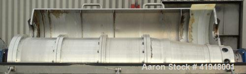 Used Alfa Laval AVNX-418-31G Solid Bowl Decanter Centrifuge, 316 Stainless Steel (product contact areas). maximum bowl speed 4000 rpm, 110mm single lead conveyor with sintered tungsten carbide wear p...