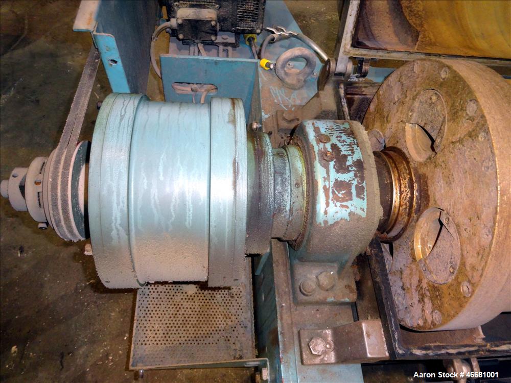 Used Alfa Laval AVNX-418B-31G Solid Bowl Decanter Centrifuge. 316 Stainless steel construction (product contact areas), 110mm single lead conveyor with welded hard facing, double row of lined cake di...