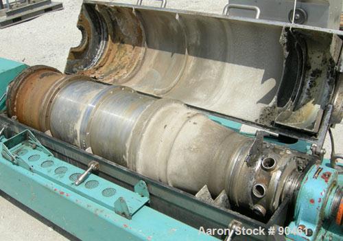 USED: Alfa Laval decanter, type AVNX-418B-31G 8820.1804-02. 316 stainless steel construction on product contact parts. Max bowl speed 4000 rpm by an approximate 45 hp, 380 volt/50 cycle, 3 ph XP moto...