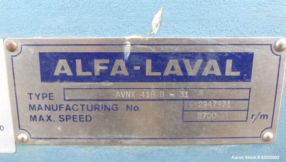 Used Stainless Steel Alfa Laval Solid Bowl Decanter Centrifuge