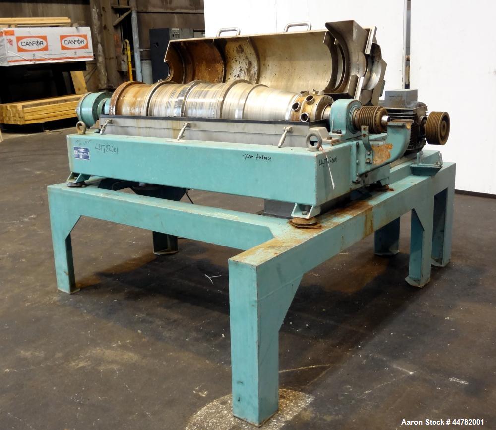 Used Alfa Laval AVNX 418K-31/ 8820.5000.38 Solid Bowl Decanter Centrifuge, 316 Stainless Steel (product contact areas). Maximum bowl speed 4000 rpm, 70mm single lead conveyor with hard facing,double ...