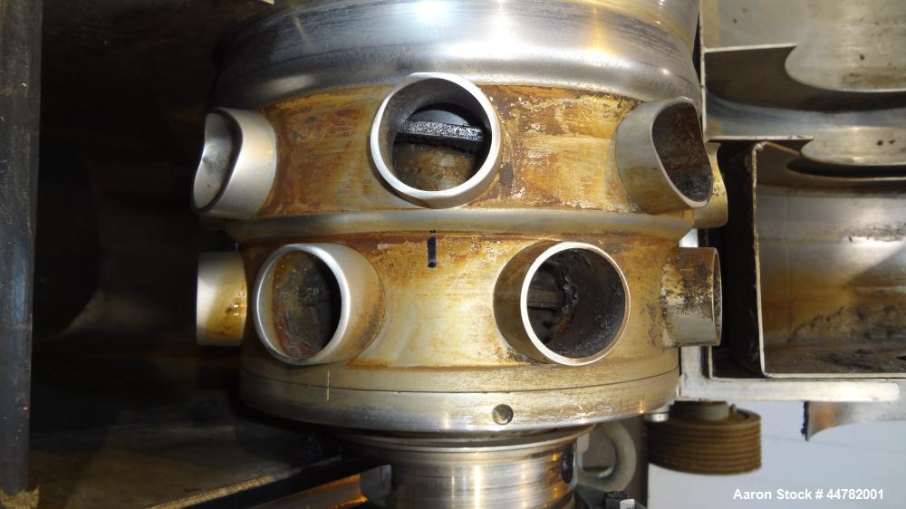 Used Alfa Laval AVNX 418K-31/ 8820.5000.38 Solid Bowl Decanter Centrifuge, 316 Stainless Steel (product contact areas). Maximum bowl speed 4000 rpm, 70mm single lead conveyor with hard facing,double ...