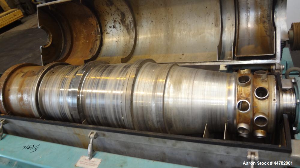 Used Alfa Laval AVNX 418K-31/ 8820.5000.38 Solid Bowl Decanter Centrifuge, 316 Stainless Steel (product contact areas). Maximum bowl speed 4000 rpm, 70mm single lead conveyor with hard facing,double ...
