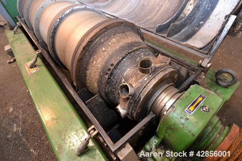 Used Alfa Laval AVNX-420B-31G Solid Bowl Decanter Centrifuge. 316 Stainless steel construction on product contact areas. Maximum bowl speed 4000 rpm. 70 mm Single lead conveyor. Single row of lined c...
