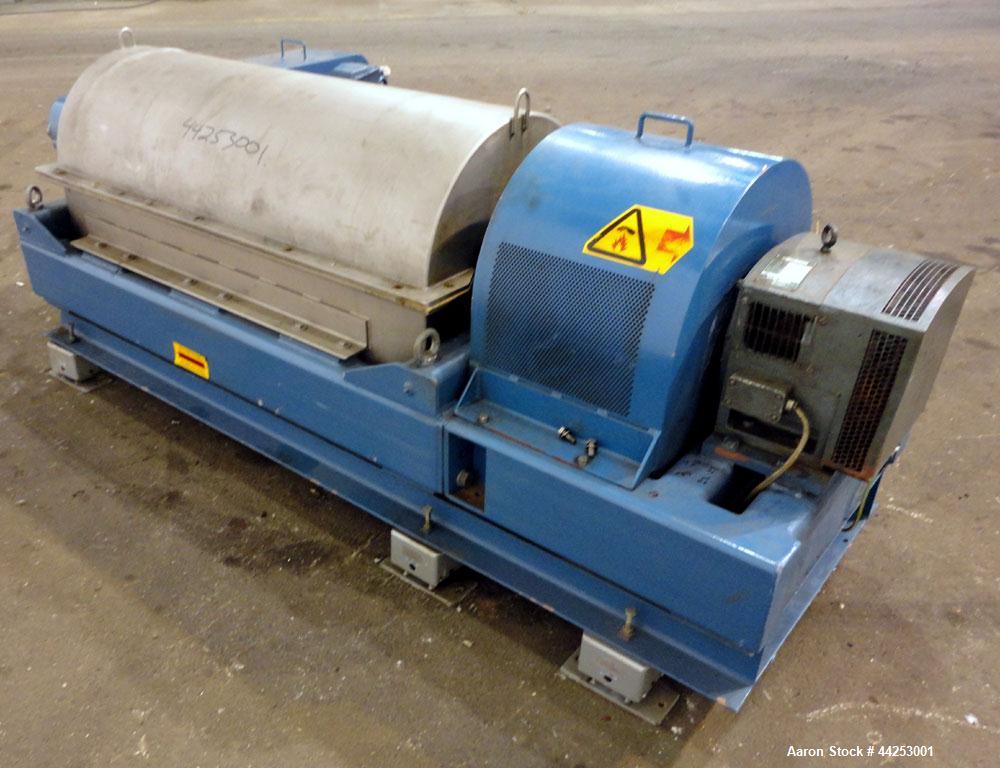 Used Alfa Laval AVNX 424B-31G (PM-35000 Super) Decanter Centrifuge. 316 Stainless steel construction on product contact areas. Maximum bowl speed 3600 rpm, approximate 110mm single lead conveyor with...