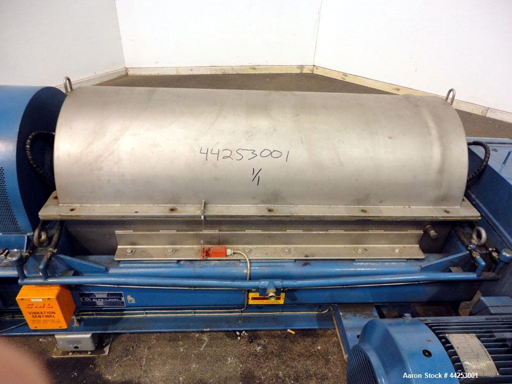 Used Alfa Laval AVNX 424B-31G (PM-35000 Super) Decanter Centrifuge. 316 Stainless steel construction on product contact areas. Maximum bowl speed 3600 rpm, approximate 110mm single lead conveyor with...