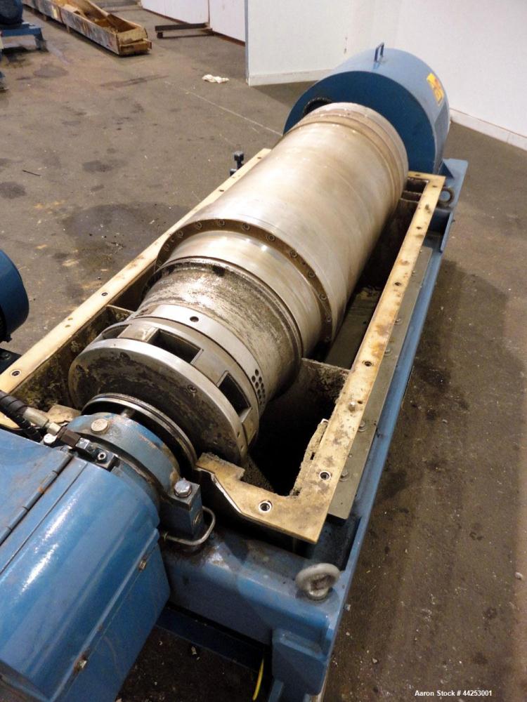 Used Alfa Laval AVNX 424B-31G (PM-35000 Super) Decanter Centrifuge. 316 Stainless steel construction on product contact areas. Maximum bowl speed 3600 rpm, approximate 110mm single lead conveyor with...