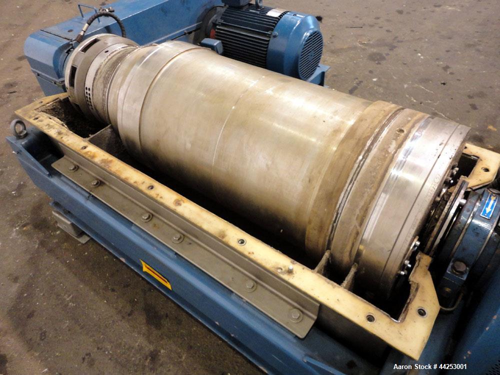 Used Alfa Laval AVNX 424B-31G (PM-35000 Super) Decanter Centrifuge. 316 Stainless steel construction on product contact areas. Maximum bowl speed 3600 rpm, approximate 110mm single lead conveyor with...
