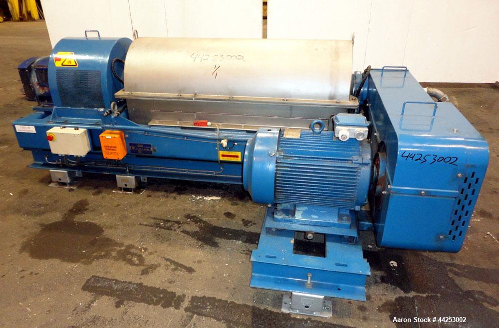 Used Alfa Laval AVNX 424B-31G (PM-35000 Super) Decanter Centrifuge. 316 Stainless steel construction on product contact areas. Maximum bowl speed 3600 rpm, approximate 110mm single lead conveyor with...