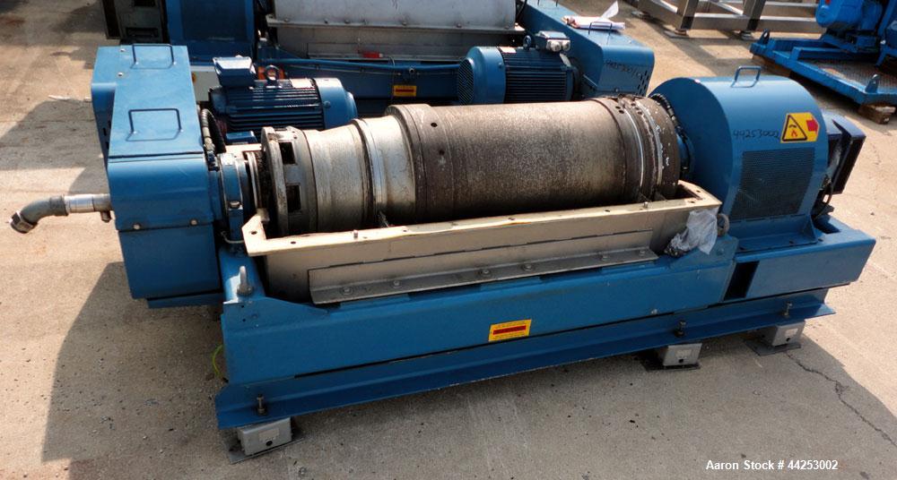 Used Alfa Laval AVNX 424B-31G (PM-35000 Super) Decanter Centrifuge. 316 Stainless steel construction on product contact areas. Maximum bowl speed 3600 rpm, approximate 110mm single lead conveyor with...