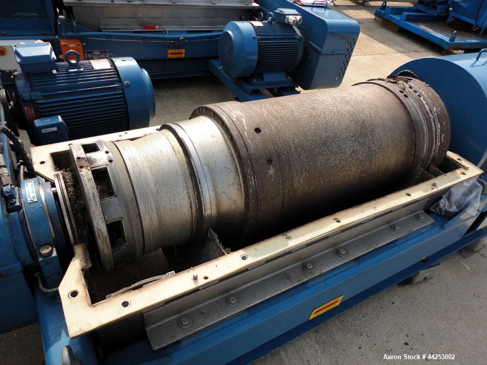 Used Alfa Laval AVNX 424B-31G (PM-35000 Super) Decanter Centrifuge. 316 Stainless steel construction on product contact areas. Maximum bowl speed 3600 rpm, approximate 110mm single lead conveyor with...