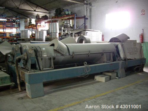 Used Alfa Laval AVNX-5060B-31G Solid Bowl Decanter Centrifuge. Stainless steel (product contact areas), maximum bowl speed 2700 rpm, base, casing, gearbox, 60 hp/45 kW hydraulic drive, 1470 rpm, 500V...
