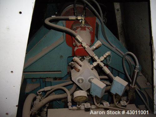 Used Alfa Laval AVNX-5060B-31G Solid Bowl Decanter Centrifuge. Stainless steel (product contact areas), maximum bowl speed 2700 rpm, base, casing, gearbox, 60 hp/45 kW hydraulic drive, 1470 rpm, 500V...