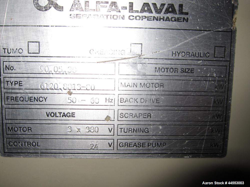 Used Stainless Steel Alfa Laval Solid Bowl Decanter Centrifuge, AVNX-5060B-31G