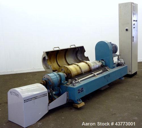 Used Alfa Laval DMNX-616B-31G-8820.1603-01 31G Solid Bowl Decanter Centrifuge, 316 Stainless Steel (product contact areas). Maximum bowl speed 3250 rpm, 110mm single lead conveyor, base, casing, 2.5 ...