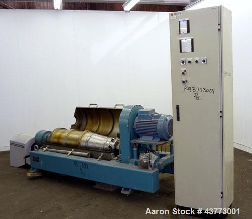 Used Alfa Laval DMNX-616B-31G-8820.1603-01 31G Solid Bowl Decanter Centrifuge, 316 Stainless Steel (product contact areas). Maximum bowl speed 3250 rpm, 110mm single lead conveyor, base, casing, 2.5 ...