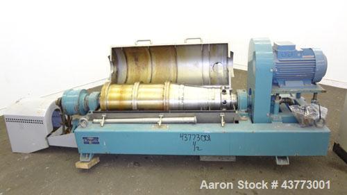 Used Alfa Laval DMNX-616B-31G-8820.1603-01 31G Solid Bowl Decanter Centrifuge, 316 Stainless Steel (product contact areas). Maximum bowl speed 3250 rpm, 110mm single lead conveyor, base, casing, 2.5 ...