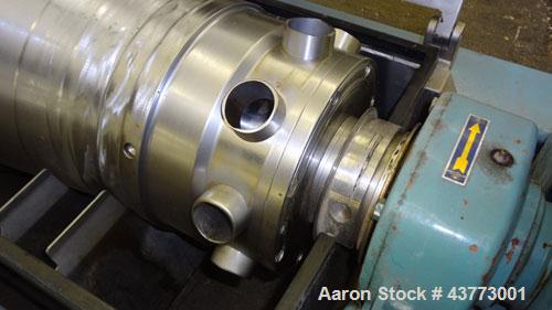 Used Alfa Laval DMNX-616B-31G-8820.1603-01 31G Solid Bowl Decanter Centrifuge, 316 Stainless Steel (product contact areas). Maximum bowl speed 3250 rpm, 110mm single lead conveyor, base, casing, 2.5 ...