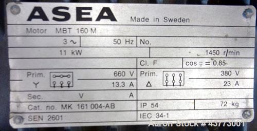 Used Alfa Laval DMNX-616B-31G-8820.1603-01 31G Solid Bowl Decanter Centrifuge, 316 Stainless Steel (product contact areas). Maximum bowl speed 3250 rpm, 110mm single lead conveyor, base, casing, 2.5 ...