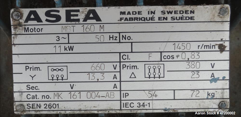 Used- Alfa Laval Solid Bowl Decanter Centrifuge, Model AVNX-616B-31G