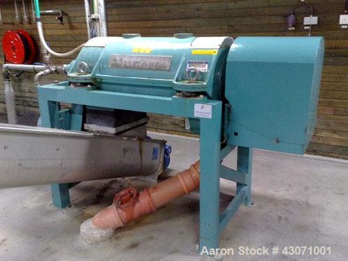 Used Alfa Laval AVNX-714B-31G Solid Bowl Decanter Centrifuge, 316 stainless steel construction (product contact areas), maximum bowl speed 4000 rpm, single lead conveyor, solid discharge ports with d...