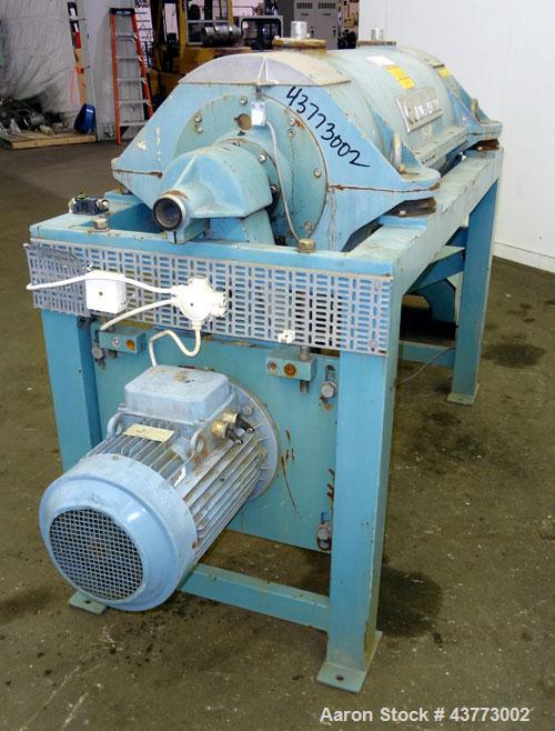 Used Alfa Laval AVNX-716B-31G Solid Bowl Decanter Centrifuge. Stainless steel rotating assembly, bowl speed 4000 rpm, single lead conveyor, casing, 3.5 kNm gearbox, 15kW inline main drive (380/3/50),...