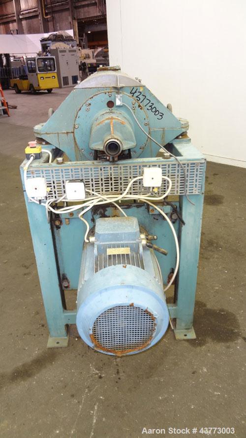 Used Alfa Laval AVNX-716B-31G Solid Bowl Decanter Centrifuge. Stainless steel rotating assembly, bowl speed 4000 rpm, single lead conveyor, casing, 3.5 kNm gearbox, 18.5kW inline main drive (380/3/50...