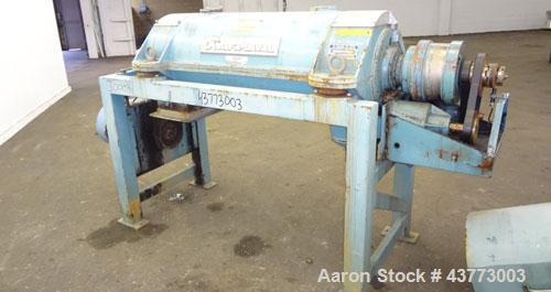 Used Alfa Laval AVNX-716B-31G Solid Bowl Decanter Centrifuge. Stainless steel rotating assembly, bowl speed 4000 rpm, single lead conveyor, casing, 3.5 kNm gearbox, 18.5kW inline main drive (380/3/50...