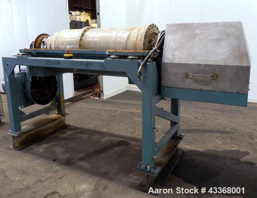 Used Alfa Laval AVNX-730B-31G Solid Bowl Decanter Centrifuge, 316 stainless steel construction (product contact areas), maximum bowl speed 3200 rpm, 70 mm single lead conveyor, solid discharge ports ...