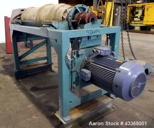 Used Alfa Laval AVNX-730B-31G Solid Bowl Decanter Centrifuge, 316 stainless steel construction (product contact areas), maximum bowl speed 3200 rpm, 70 mm single lead conveyor, solid discharge ports ...