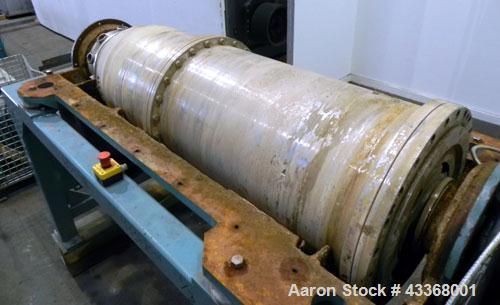 Used Alfa Laval AVNX-730B-31G Solid Bowl Decanter Centrifuge, 316 stainless steel construction (product contact areas), maximum bowl speed 3200 rpm, 70 mm single lead conveyor, solid discharge ports ...