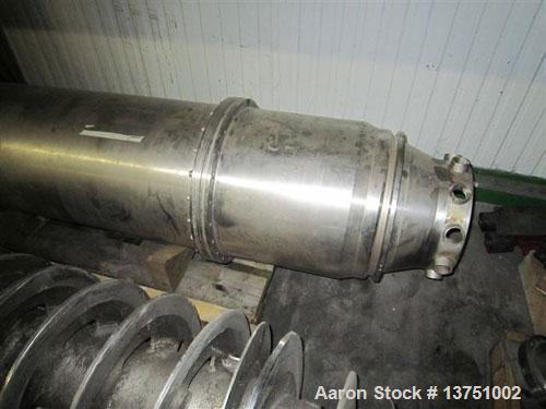 Used Alfa Laval AVNX-935B-31G Solid Bowl Decanter Centrifuge. 316 Stainless steel construction (product contact areas), maximum bowl speed 3200 rpm, 20 deg bowl angle, single row of lined cake discha...