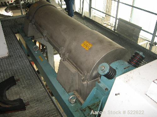 USED: Alfa Laval decanter, type AVNX5050B-31G. 316 stainless steelconstruction on product contact parts. Bowl speed 1800-2750 rpm by a55.5 hp/37 kw drive. Single lead conveyor. Single row of cakedisc...