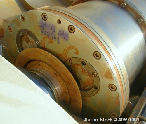 Used Alfa Laval Decanter, Type ALDEC 406, 316 stainless steel construction on product contact parts. Maximum bowl speed 4000 rpm. 110mm single lead conveyor with hardfacing. Driven by a 22 kw, 3/50/3...