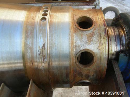 Used Alfa Laval Decanter, Type ALDEC 406, 316 stainless steel construction on product contact parts. Maximum bowl speed 4000 rpm. 110mm single lead conveyor with hardfacing. Driven by a 22 kw, 3/50/3...