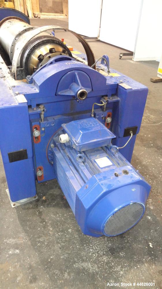 Used Alfa Laval Aldec 506 Solid Bowl Decanter Centrifuge. 316 Stainless steel (product contact areas). Maximum bowl speed 3250 rpm, base, bowl diameter 17.7" (450 mm), length 78.4" (2000 mm), casing ...