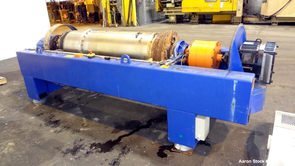 Used Alfa Laval Aldec 506 Solid Bowl Decanter Centrifuge. 316 Stainless steel (product contact areas). Maximum bowl speed 3250 rpm, base, bowl diameter 17.7" (450 mm), length 78.4" (2000 mm), casing ...