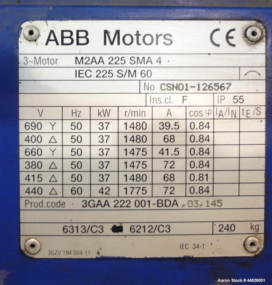 Used Alfa Laval Aldec 506 Solid Bowl Decanter Centrifuge. 316 Stainless steel (product contact areas). Maximum bowl speed 3250 rpm, base, bowl diameter 17.7" (450 mm), length 78.4" (2000 mm), casing ...