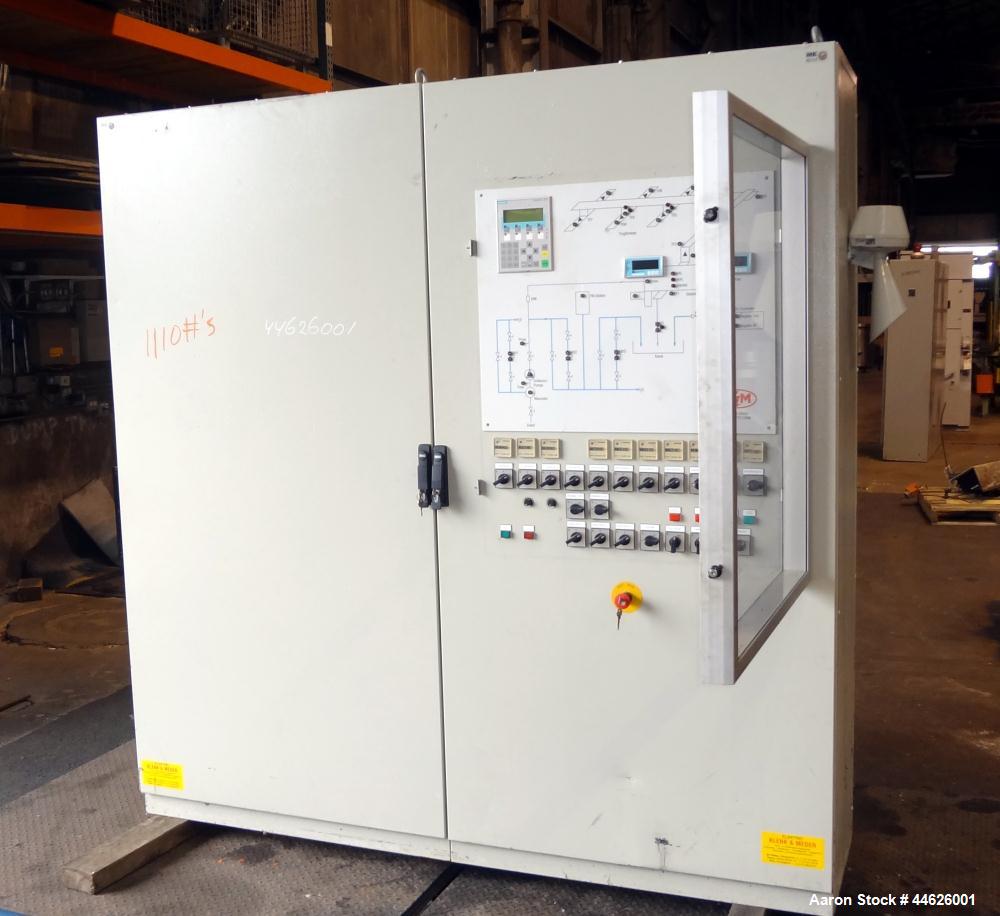 Used Alfa Laval Aldec 506 Solid Bowl Decanter Centrifuge. 316 Stainless steel (product contact areas). Maximum bowl speed 3250 rpm, base, bowl diameter 17.7" (450 mm), length 78.4" (2000 mm), casing ...