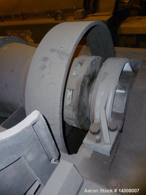 Used Alfa Laval CVNX 4850 Solid Bowl Decanter Centrifuge. 316 Stainless steel construction (product contact areas), maximum bowl speed 3600 rpm, single row of lined cake discharge ports, liquid plate...