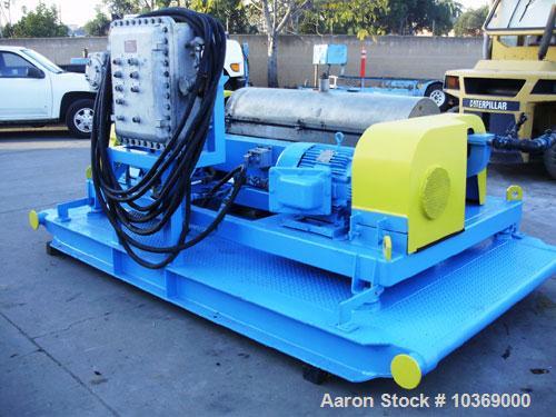 Used Alfa Laval DMNX-418 Solid Bowl Decanter Centrifuge. 316 stainless steel construction (product contact areas), max bowl speed 4000 rpm, 110 mm single lead conveyor, base, casing, 3.5 kn gearbox, ...