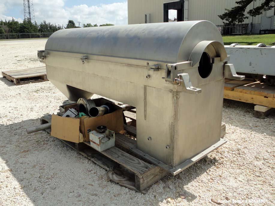 Used Alfa Laval DMNX-418 Solid Bowl Decanter Centrifuge Parts. consisting of misc. bowl components, base, casing.