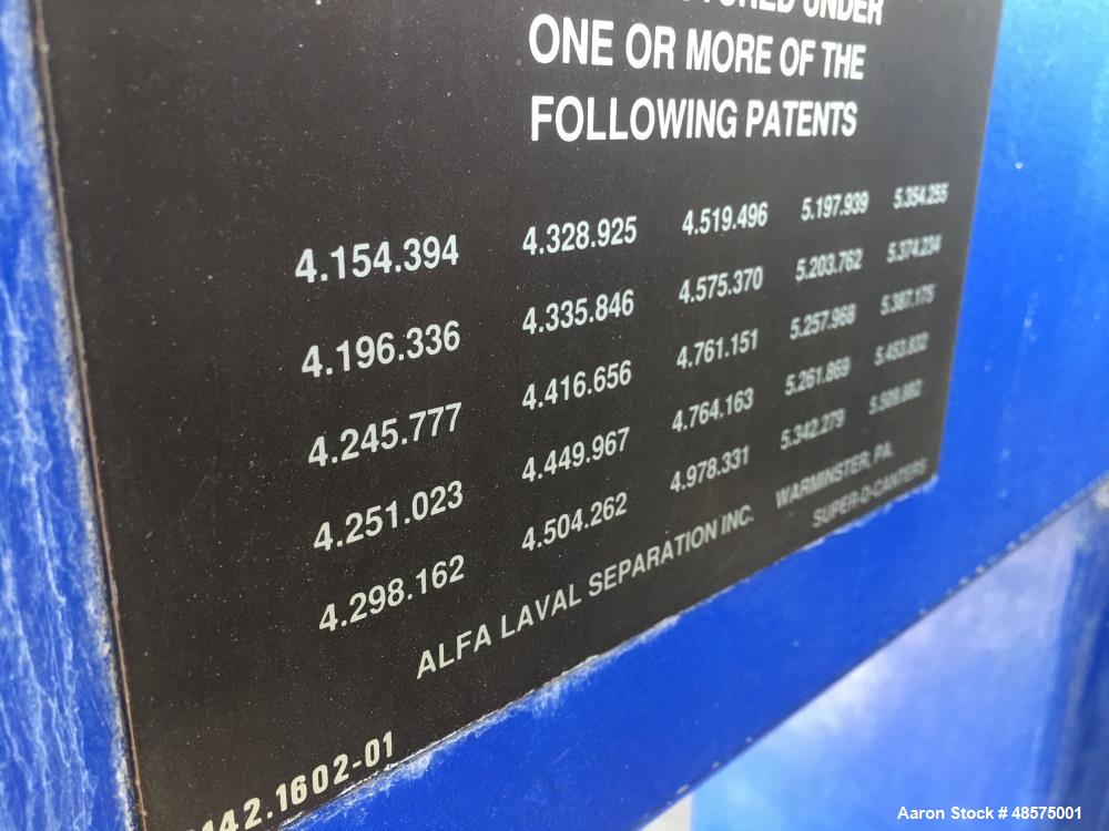 Used Alfa Laval DS-401 Solid Bowl Decanter Centrifuge