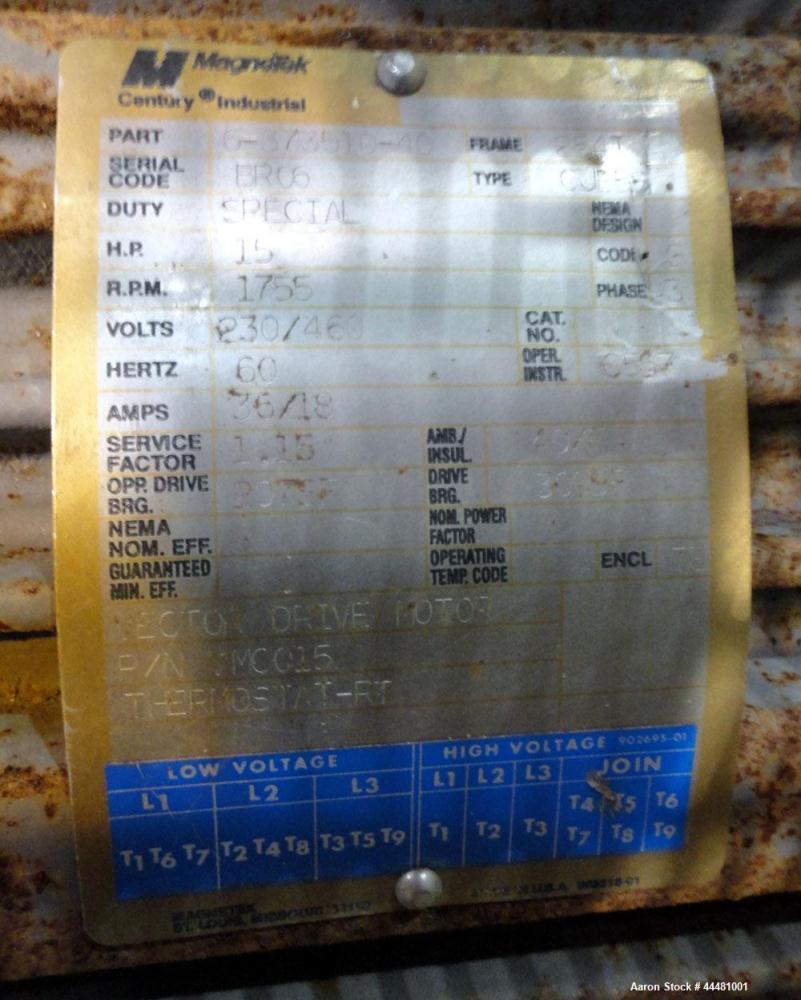 Used Alfa Laval DS-403 Solid Bowl Decanter Centrifuge. 2205 Stainless steel construction (product contact areas), bowl dimensions 18.9" diameter x 80" long, maximum bowl speed 3650 rpm, 152 mm single...