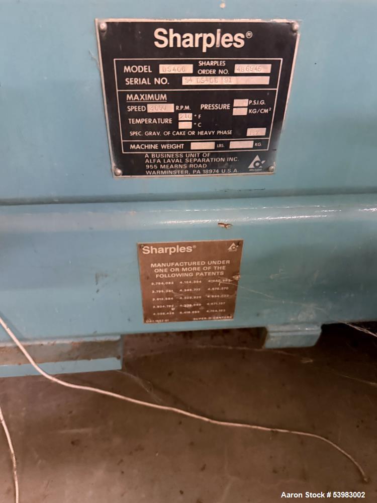 Alfa Laval / Sharples DS-406 Super-D-Canter – 317 SS Industrial Decanter Centrifuge