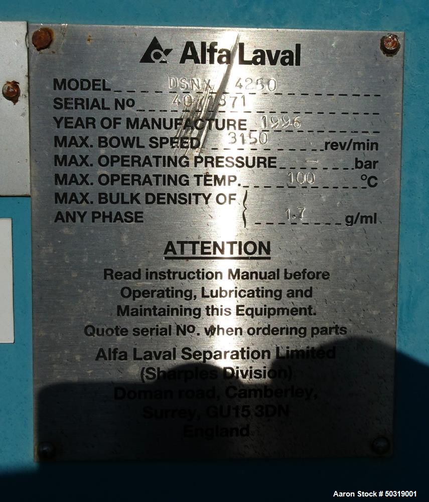 Used Alfa Laval / Sharples DSNX 4250 (PM36000) Super-D-Canter Centrifuge