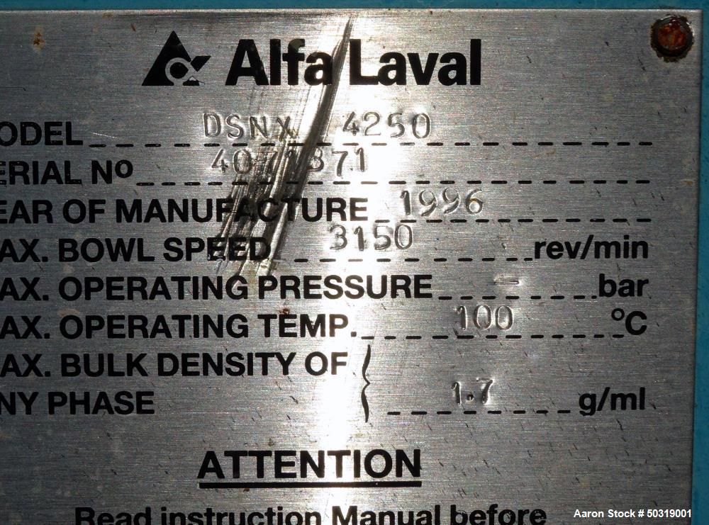 Used Alfa Laval / Sharples DSNX 4250 (PM36000) Super-D-Canter Centrifuge