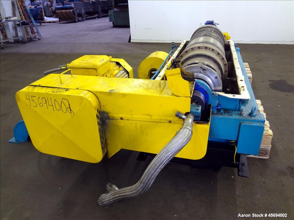 Used Alfa Laval/Sharples DSNX 4250 (PM36000) Super-D-Canter Centrifuge (dry solids design). 316 Stainless steel construction (product contact areas). Maximum bowl speed 3150 rpm. 5.5" single lead con...