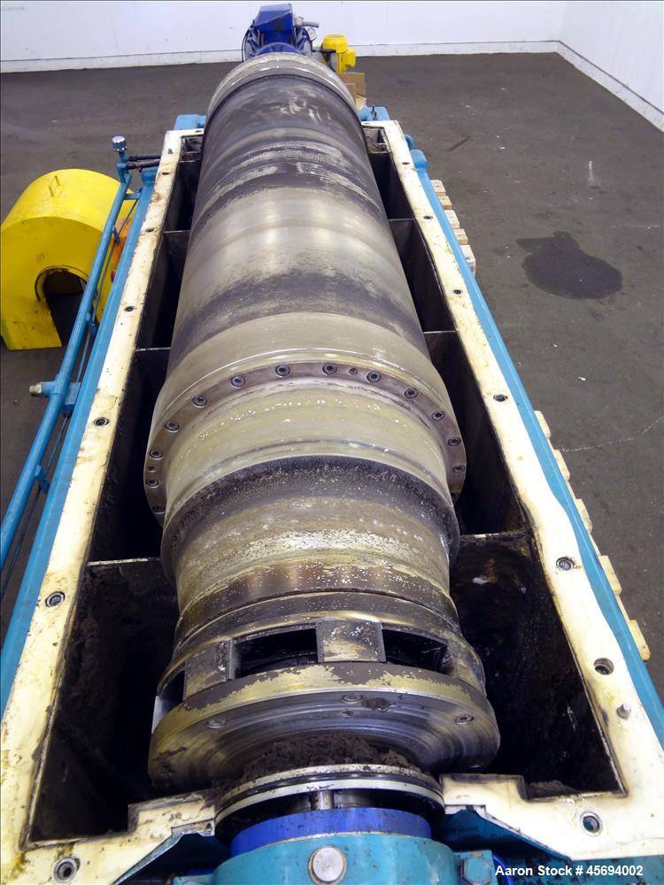 Used Alfa Laval/Sharples DSNX 4250 (PM36000) Super-D-Canter Centrifuge (dry solids design). 316 Stainless steel construction (product contact areas). Maximum bowl speed 3150 rpm. 5.5" single lead con...
